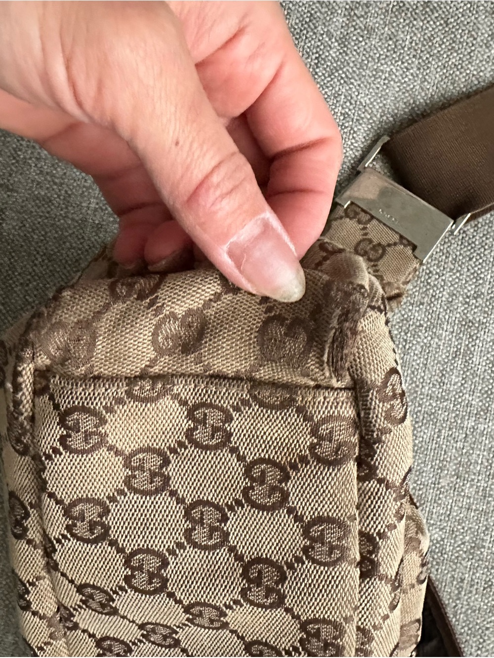 Gucci Beige/Brown GG Canvas Crossbody Bag - Picture 7 of 7